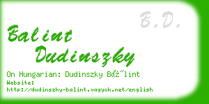 balint dudinszky business card